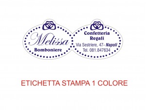 Etichette adesive per bomboniere e confetterie (mm 46x18)  (cod.16H)